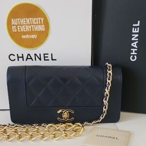 SOLD! Chanel Mademoiselle CC Full Flap Metalasse Gussetted Wallet Clutch Navy CA